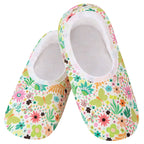 Snoozies Womens Slipper Socks  cozy House Shoes  comfy Slip Ons  Fun Slippers  Skinnies Lightweight - Butterfly garden (Medium)