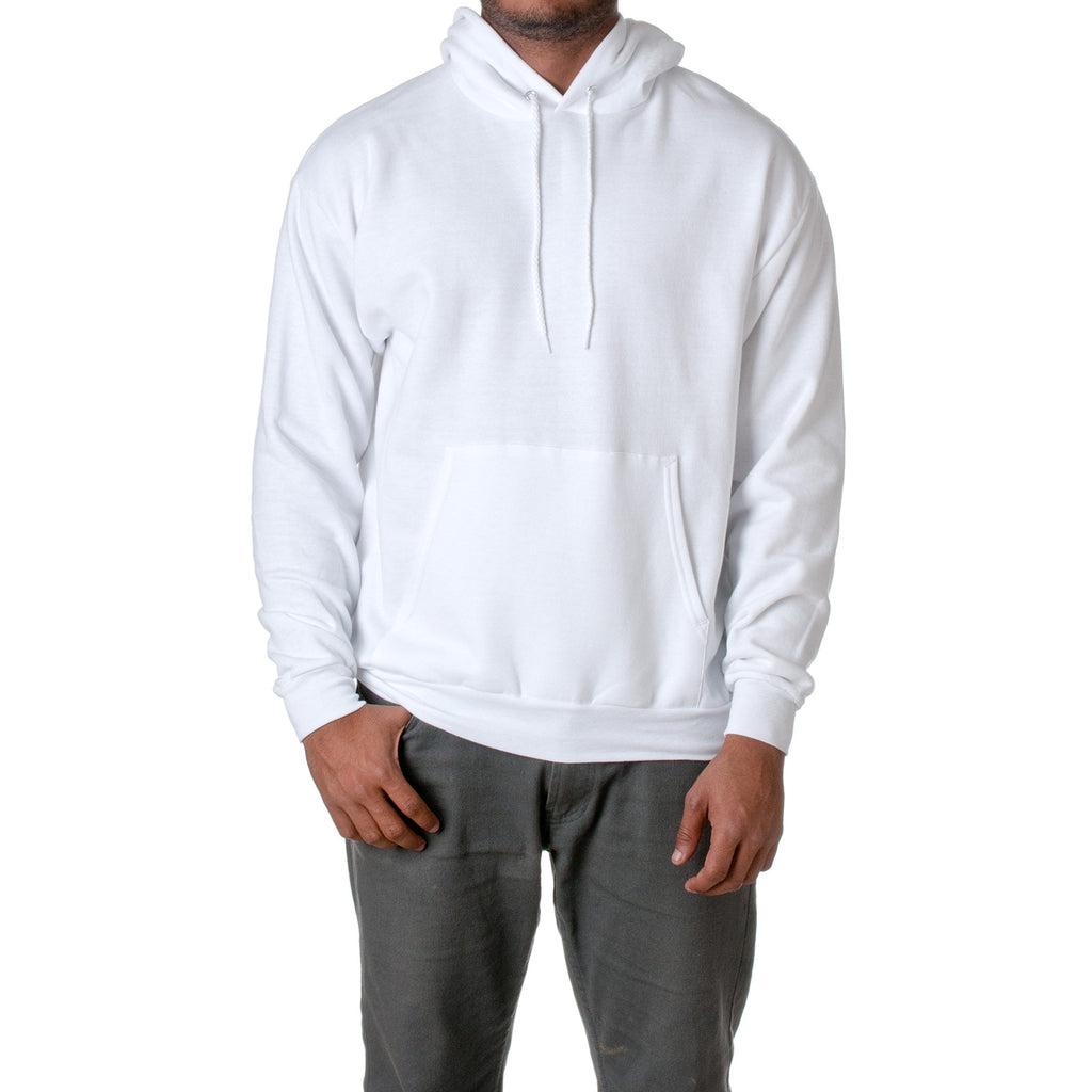 Unisex Ecosmart 5050 Pullover Hooded Sweatshirt - WHITE - S(D0102HI3MLU)