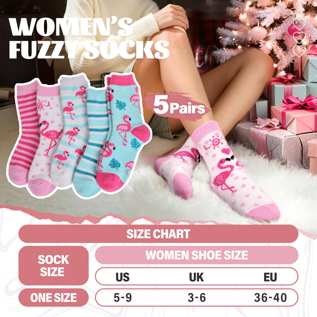 Anlisim Womens Fuzzy Socks Cozy Fluffy Winter Cabin Slipper Warm Fleece Soft Thick Comfy Gift Stocking Stuffer Christmas Home So