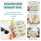 ZLFSRQ Daisy Flower Makeup Bag Travel Cute Floral Cosmetic Bag for Women Girls Small Embroidery Makeup Zipper Portable Storage T