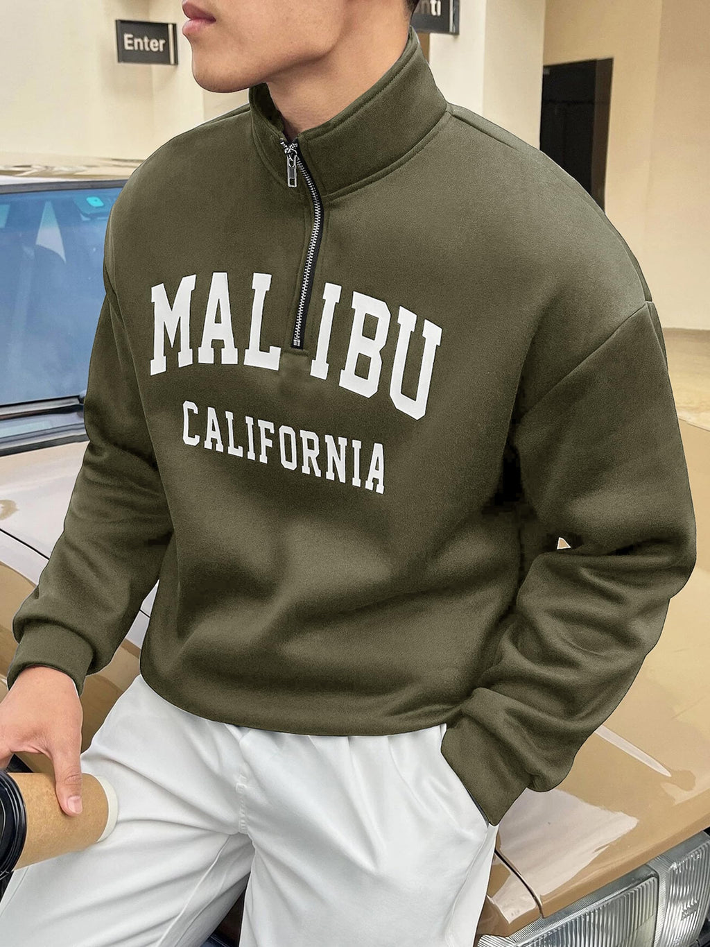 Noble Monk MenS Relax Fit Sweatshirts | Drop Shoulder High Neck Zipper | Long Sleeve Sweatshirts For Men