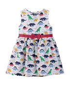 Dino print bow detail dress Multi