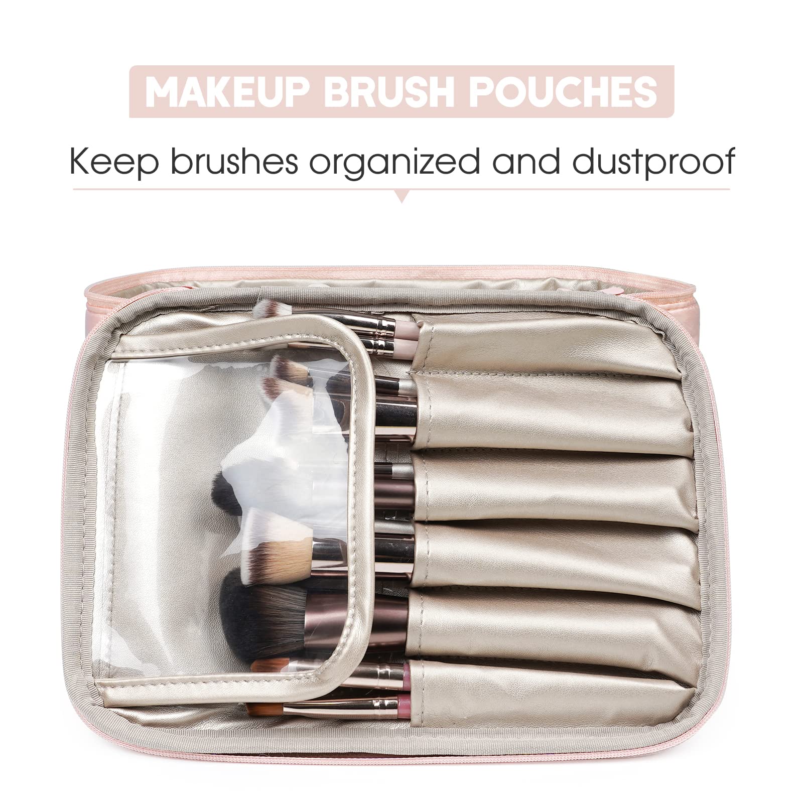 Narwey Travel Makeup Bag Large Cosmetic Bag Make up Case Organizer for Women