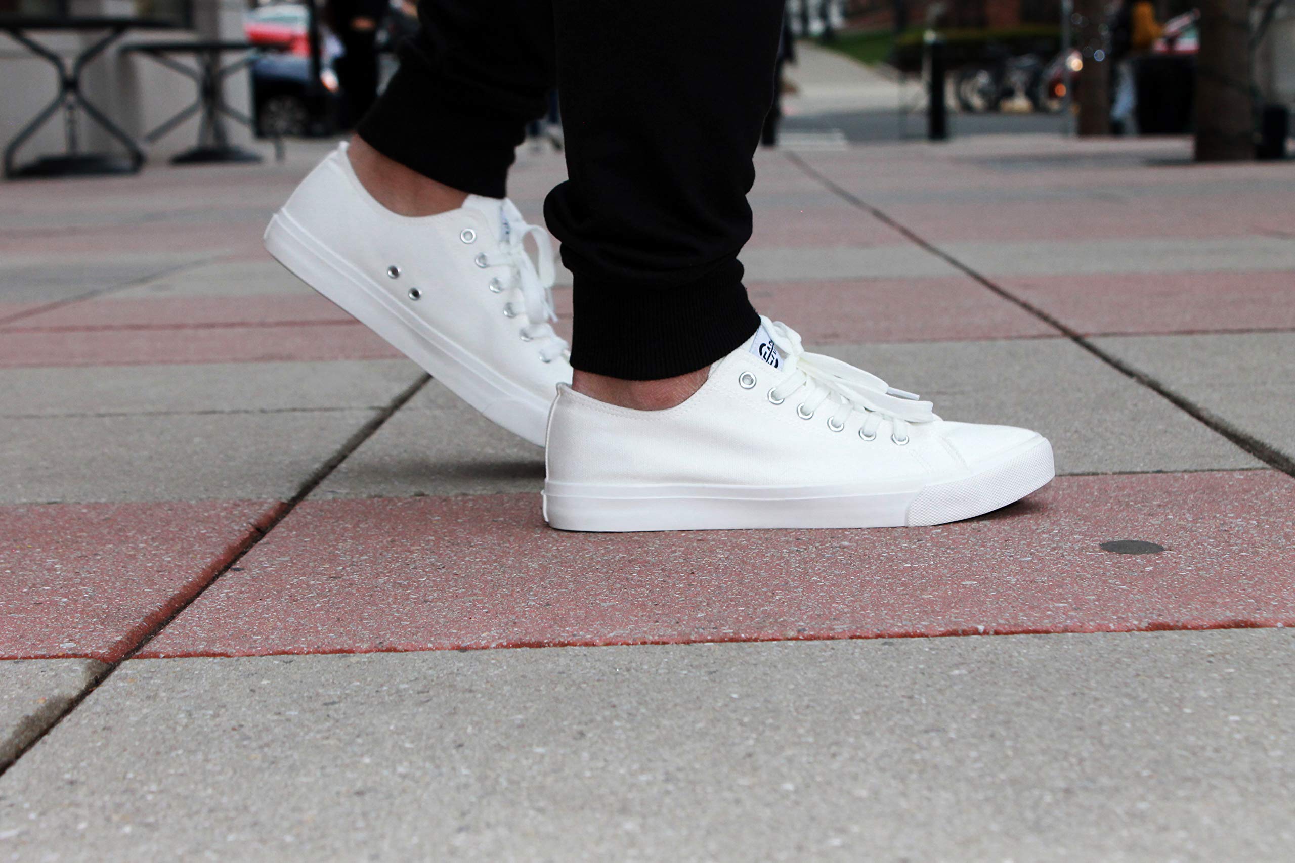 Fear0 NJ Unisex Retro Minimal All White Skateboard Sneaker canvas Shoes(D0102H7S4MX)