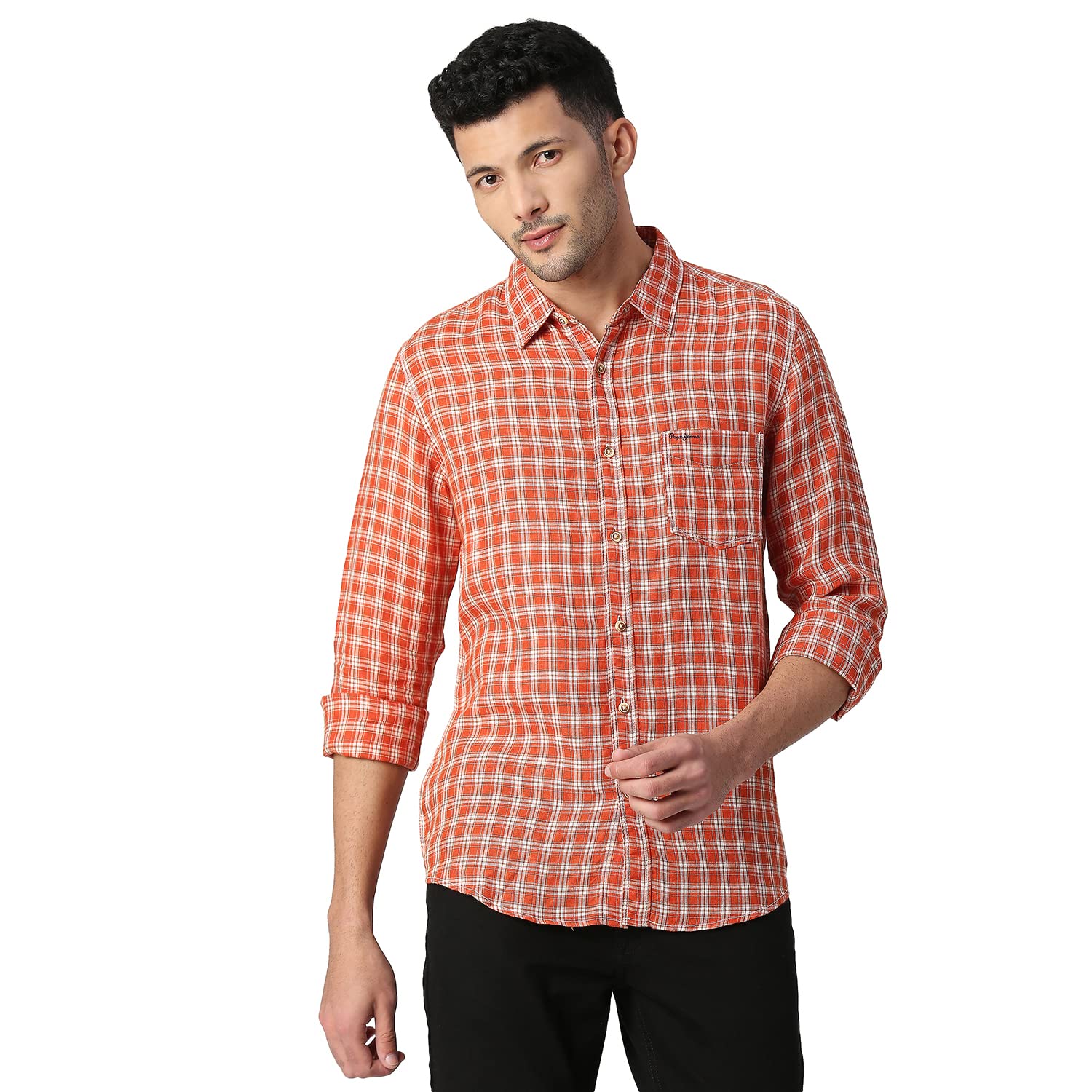 Pepe Jeans MenS Regular Fit Shirt (Pm308083135Xl_Orange