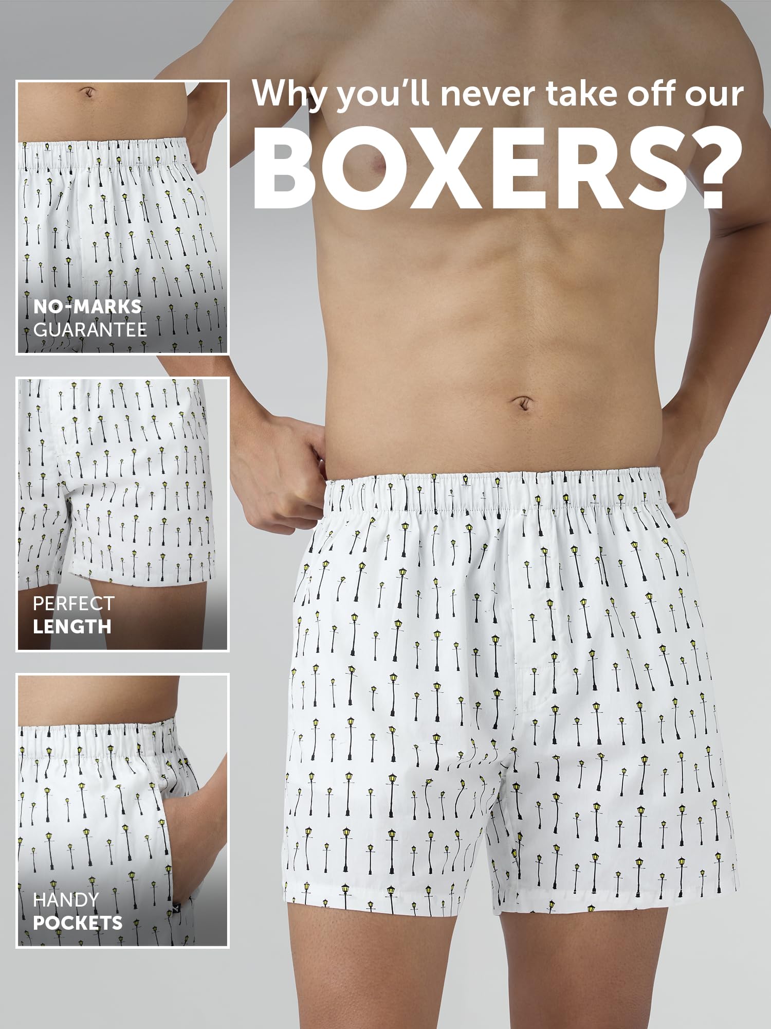 XYXX Mens Super Combed Cotton Remix Printed Boxers [Pack of 2] No-Marks Waistband, Comfort Stretch | Innerwear for Men in Colou