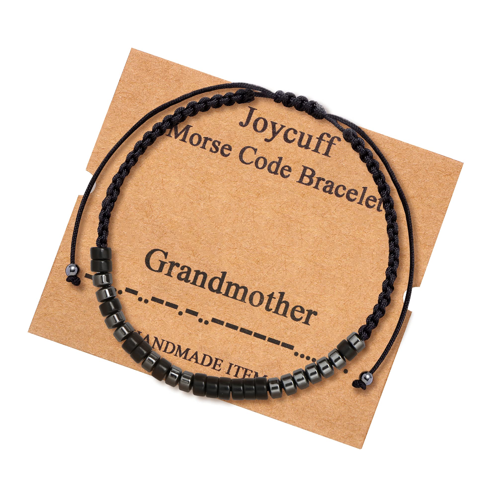 JoycuFF Bracelets for Women Fashion Grandma Gifts Silk Wrap Bracelet Funny Mother's Day Birthday Long Distance Christmas Morse C