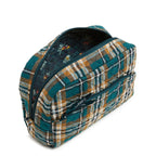 Vera Bradley Women's Cotton Large Cosmetic Makeup Organizer Bag, Orchard Plaid, One Size
