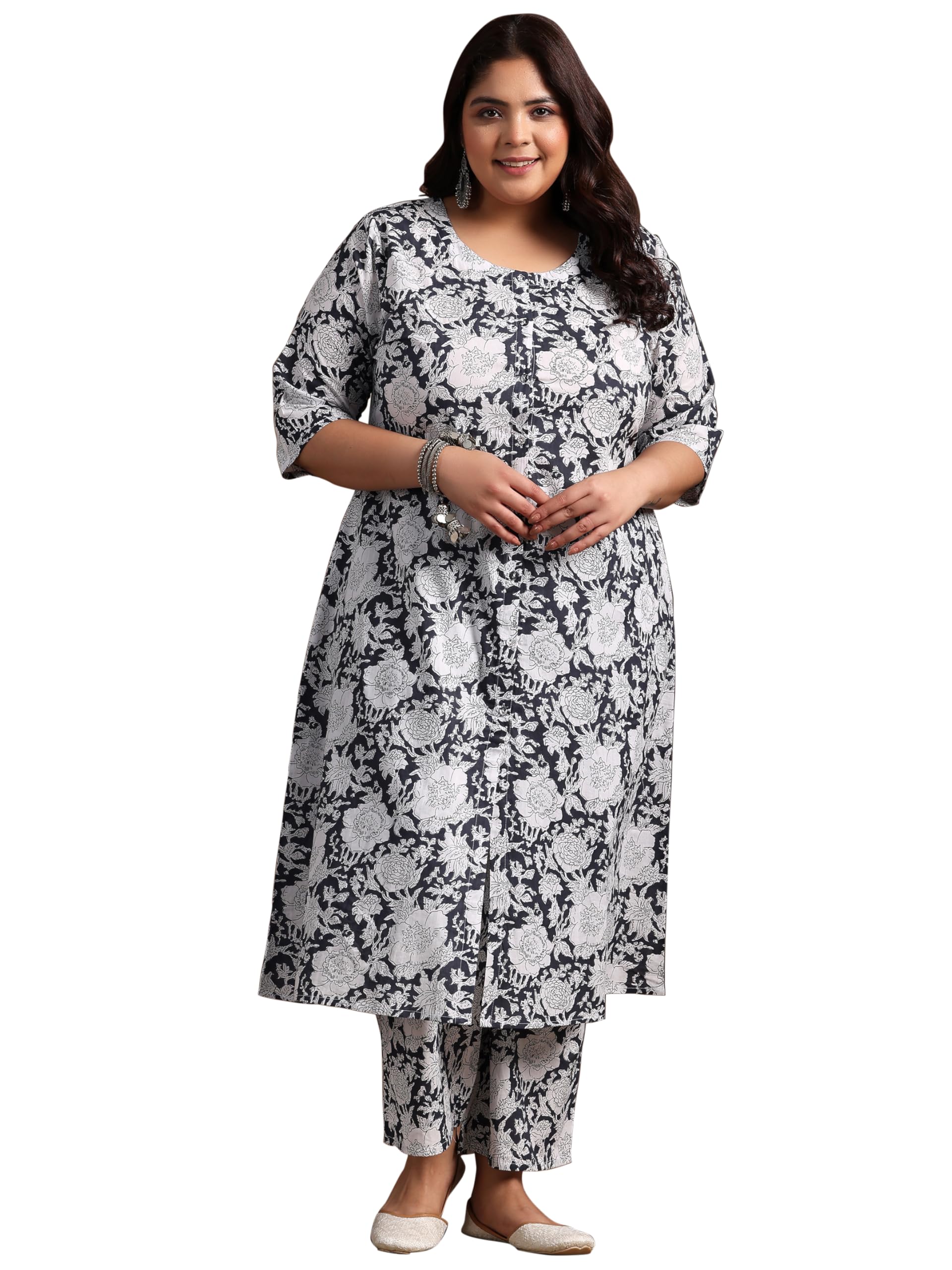 Extra Love By Libas Women'S Cotton Co-Ords (15637_Grey_3Xl)