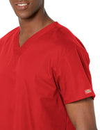 Dickies Women's EDS Signature Scrubs 86706 Missy Fit V-Neck Top, Red, Medium