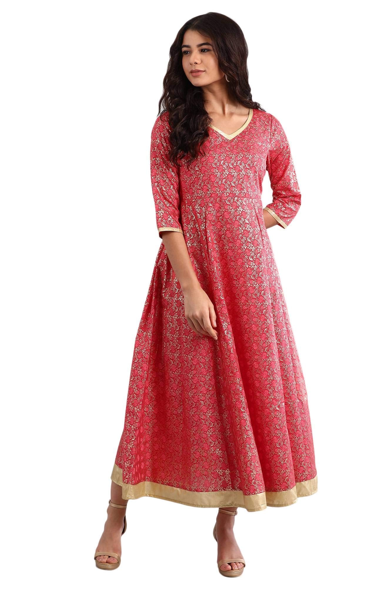Aurelia Rayon A-Line Dress (20Fea11540-500696_Red_Small)