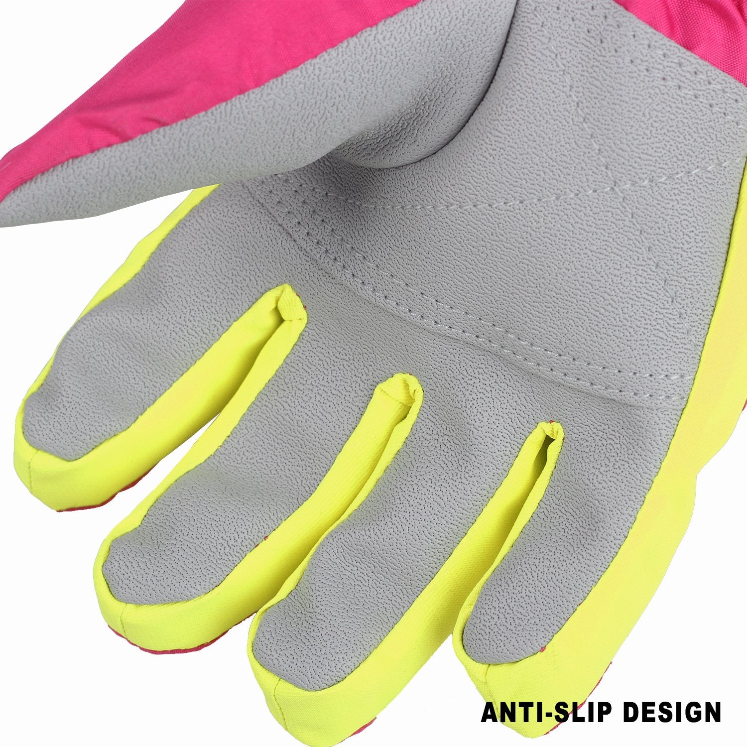 AMYIPO Kids Winter Snow Ski Gloves Children Snowboard Gloves for Boys Girls (Pink-3, 4-5 Years)