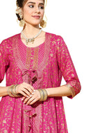 Ishin Women'S Viscose Rayon Embellished Green Embroidered Straight Kurta