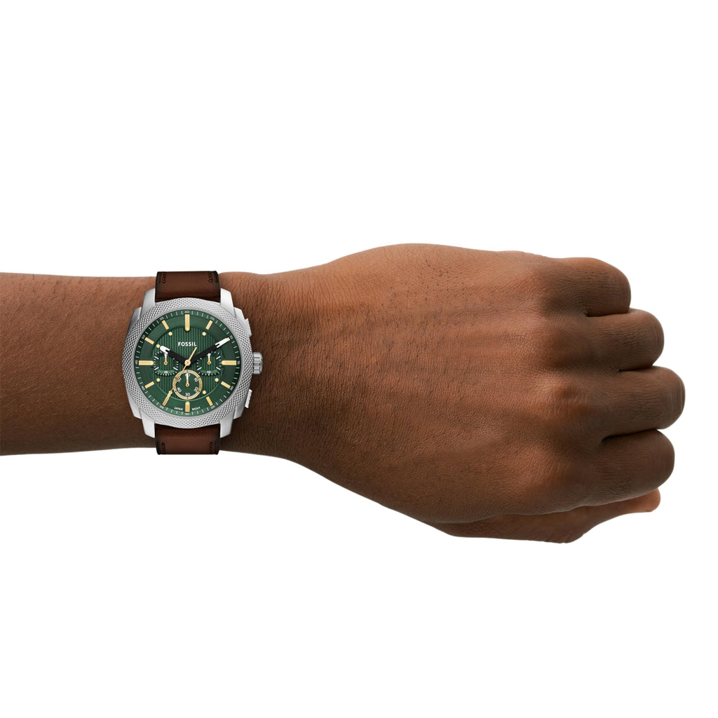 Fossil Men's Machine Chronograph Brown Leather Watch