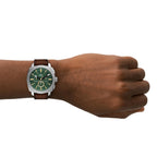 Fossil Men's Machine Chronograph Brown Leather Watch