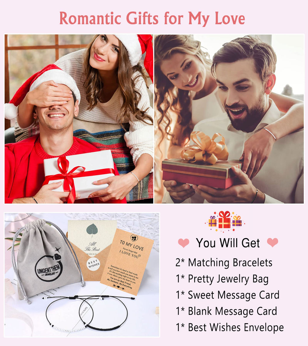 UNGENT THEM Valentines' Day Gifts for Him Her Boyfriend Girlfriend Matching Couples Relationship Bracelets Anniversary Birthday