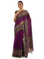 Libas Womens Printed Cotton Blend Saree With Blouse Piece