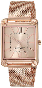 Nine West Women's Japanese Quartz Dress Watch with Stainless Steel Strap, Rose Gold, 18 (Model: NW/2090RGRG)
