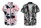 Rebelify MenS Lycra Bland Shirt With Half Sleeves Button Down Closure Round Collar Neck Printed Pattern Relaxed Fit And Standar