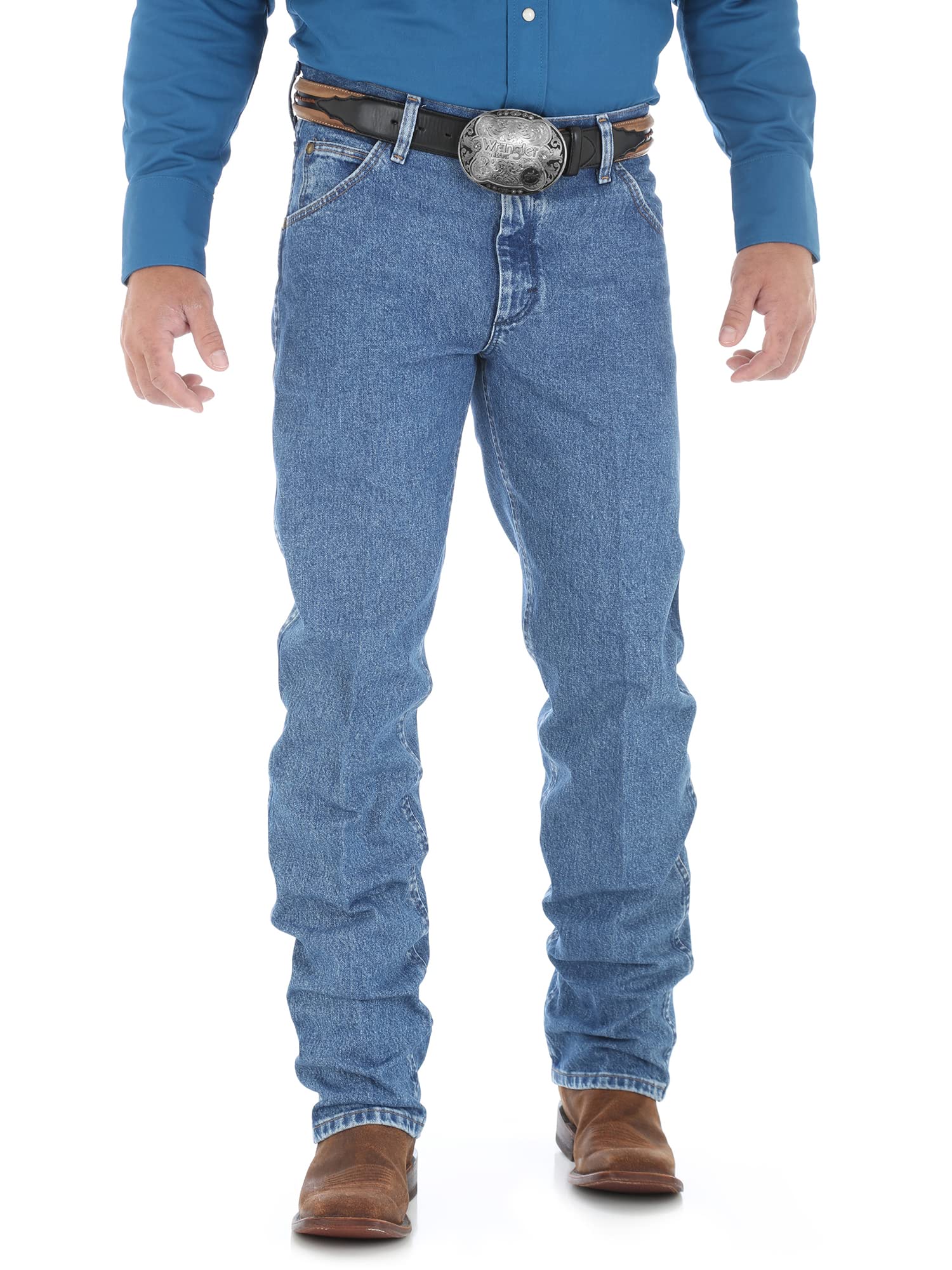 Wrangler Men's Premium Performance Cowboy Cut Regular Fit Jean, Stonewash, 38W x 36L