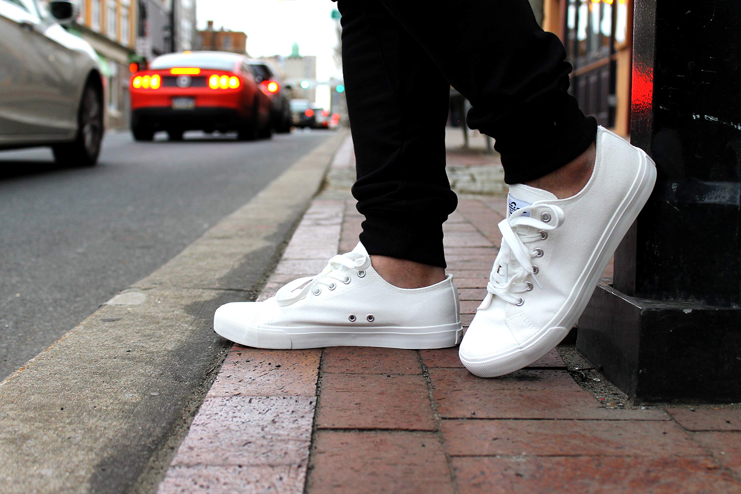 Fear0 NJ Unisex Retro Minimal All White Skateboard Sneaker canvas Shoes(D0102H7S4MX)