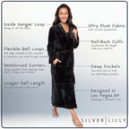 Silver Lilly Womens Plush Fleece Fluffy Long Bathrobe, Great Gift for Mother's Day, Grandma, Daughter, Sister, Wife, Friend - Sm