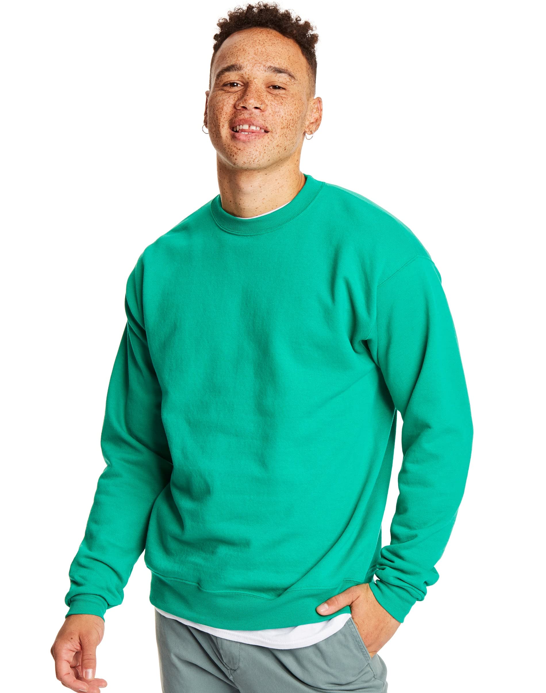 Hanes Men's EcoSmart Sweatshirt, kelly green, XL