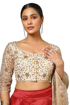Soch Women Net Embroidered Short Sleeve Regular Fit Blouse