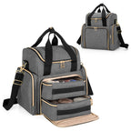 LUXJA Travel Makeup Bag with 2 Removable Cases, Cosmetic Bag with Multiple Storage Sections (Patent Pending), Gray