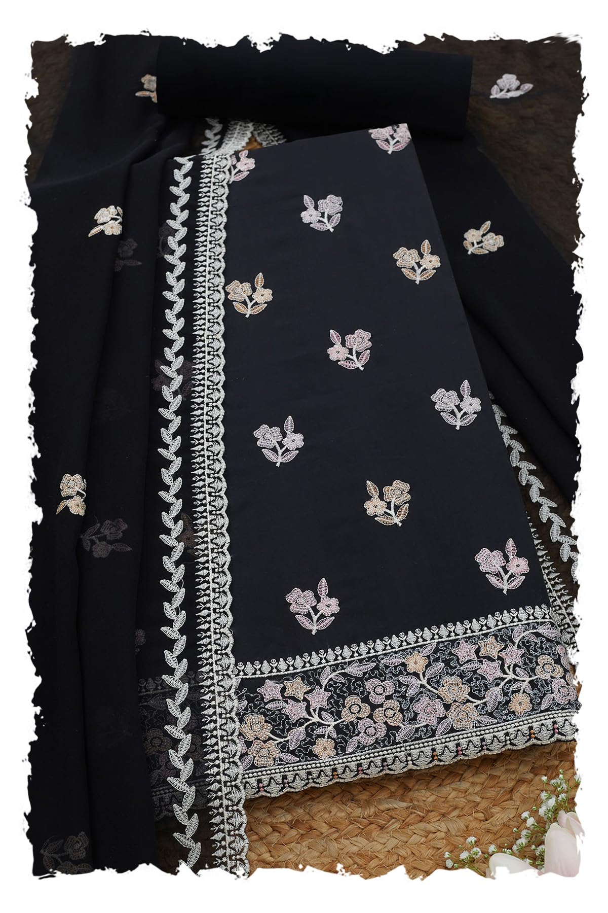 Soch Women Embroidered Unstitch Dress Material with Sequins