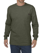 Dickies mens Long Sleeve Heavyweight Crew Neck T Shirt, Moss Green, Large US