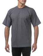 Pro Club Men's Heavyweight Cotton Short Sleeve Crew Neck T-Shirt, Graphite, Large