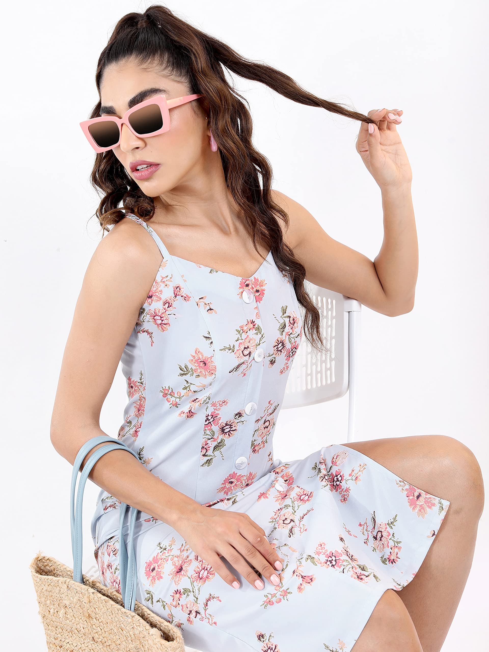 KETCH Womens Sleeveless Casual FIT Dress (KHJ6000023_Blue_XL)