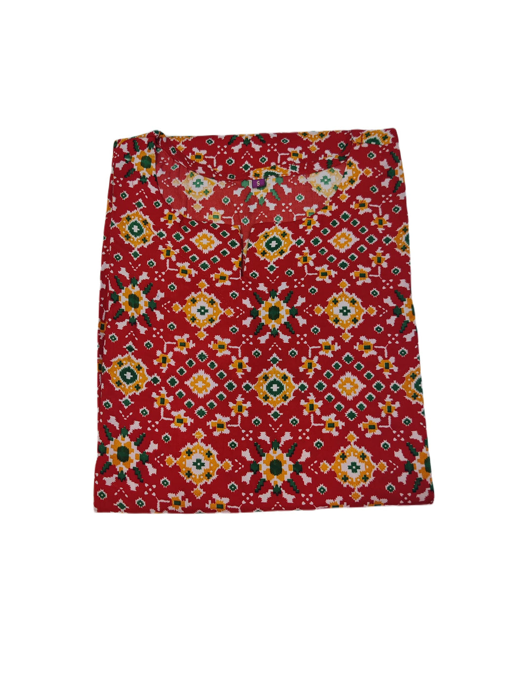 ANNI DESIGNER Women's Crepe Printed Straight Kurta (Timbli Red_M_Red_Medium)