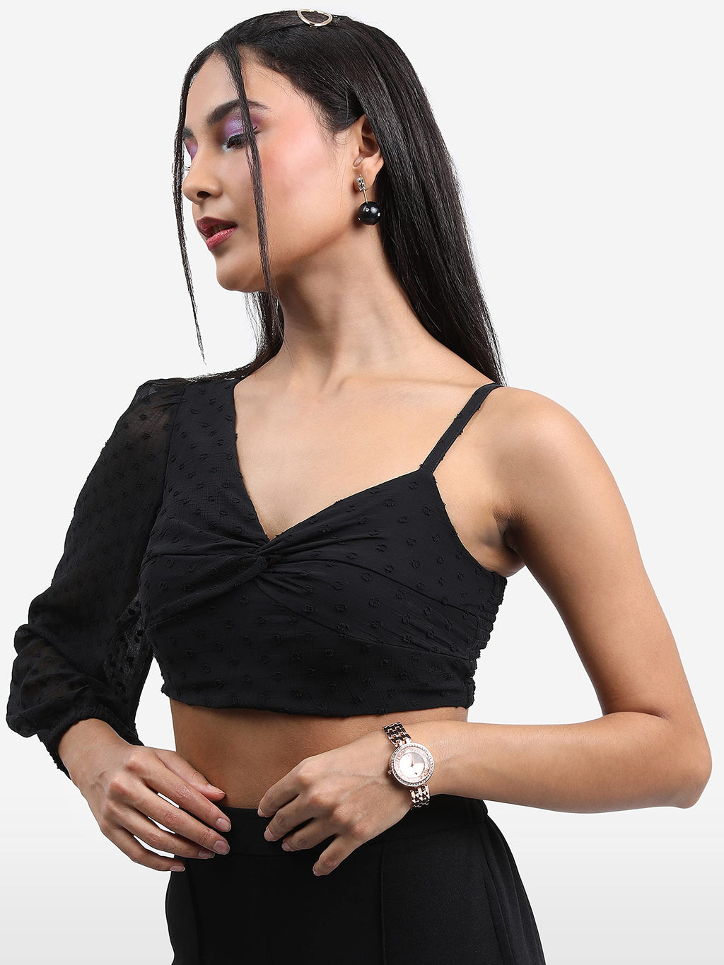 Ketch WomenS Regular Fit Shirt (Khtp000179_Black