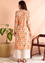 Dsk Studio Poly Rayon Foil Printed Straight Kurti