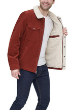 Levi's Men's Corduroy Sherpa Trucker Jacket, Rust, Medium