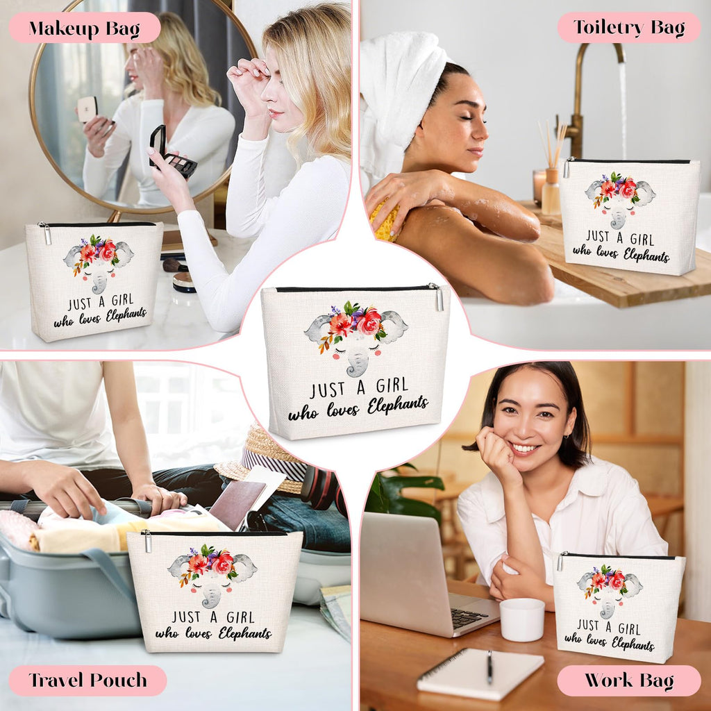 GevGuxLuo Elephants Gifts for Elephants Lover, Birthday Gift for Best Friend Sister, Elephant Accessories, Animal Lovers Makeup