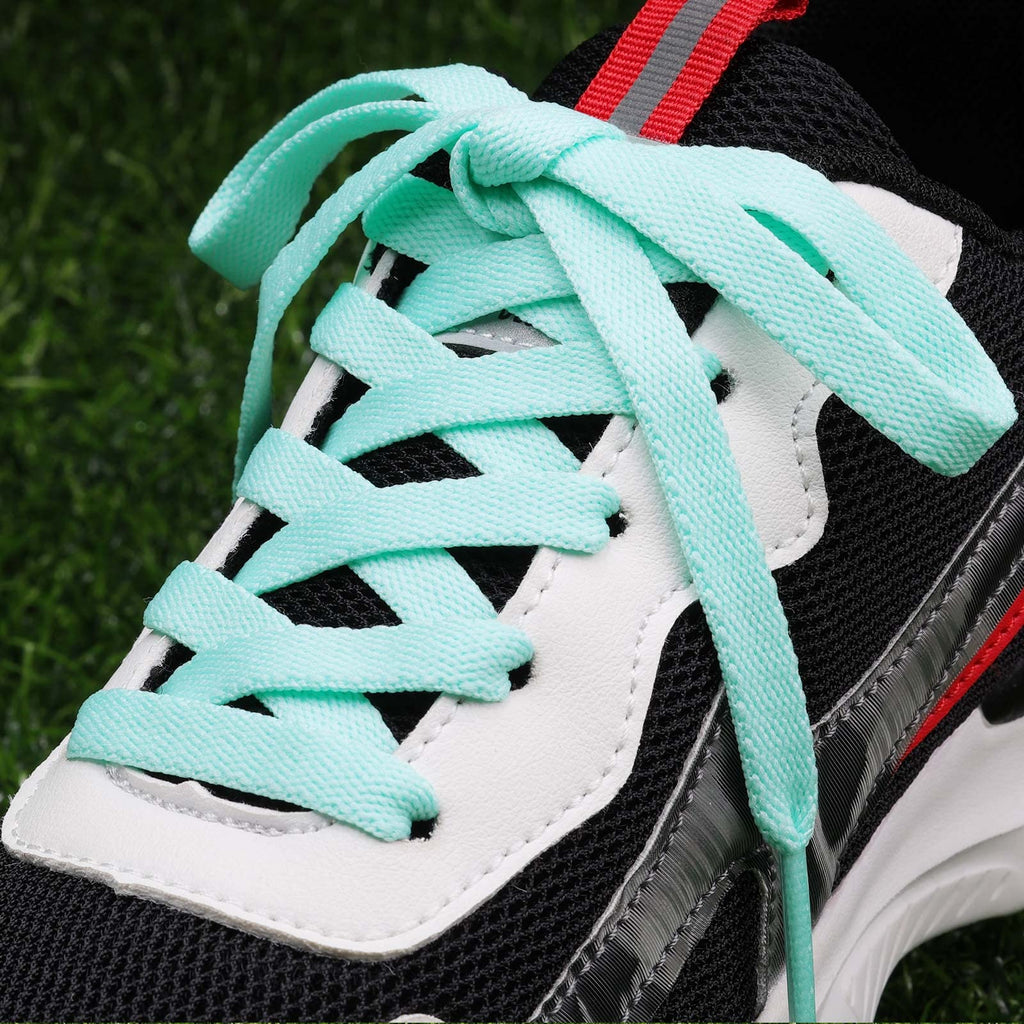 Puzeam Upgrade Tight Weave Flat Shoelaces 28 Colors 5/16 Wide Shoe Laces for Sneakers-Fruit Green-140