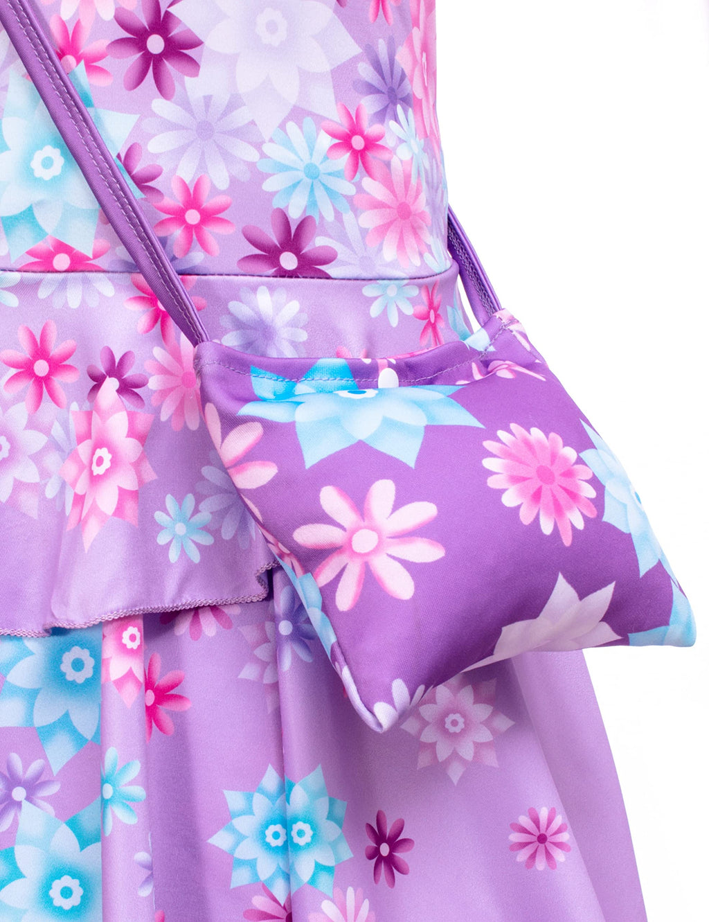 Kaisebile Princess Costume Dress for Girls Birthday Halloween Party Dress Up with Bag,Leis Necklace Headband