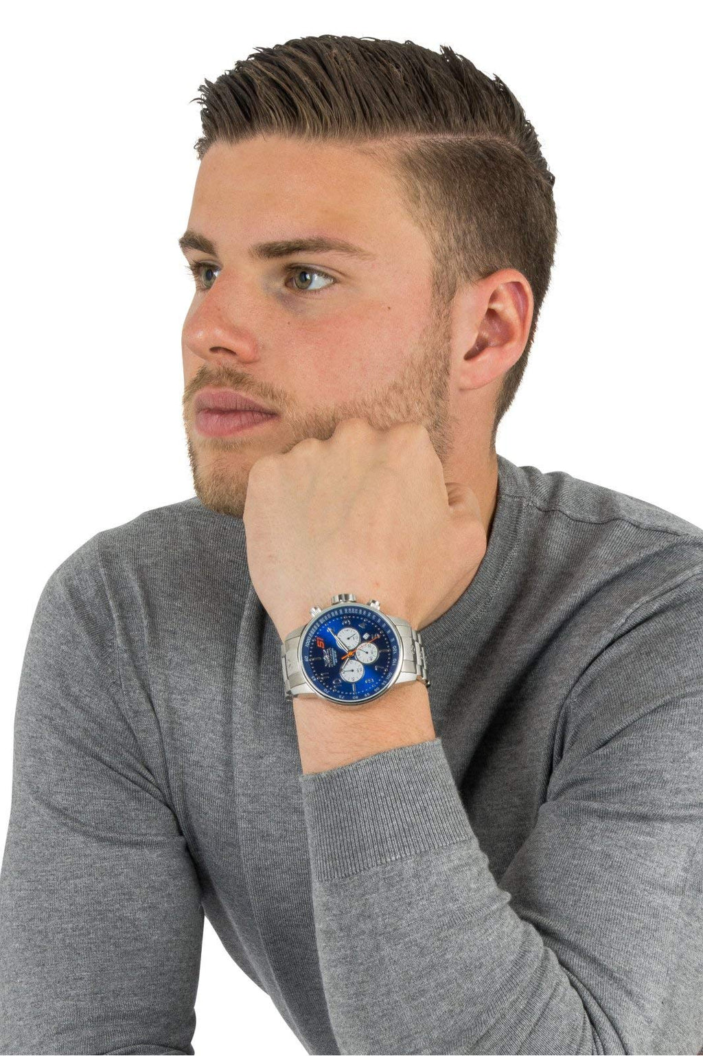 Invicta Men's S1 Rally Stainless Steel Quartz Watch with Stainless-Steel Strap, Silver, 22 (Model: 23080)