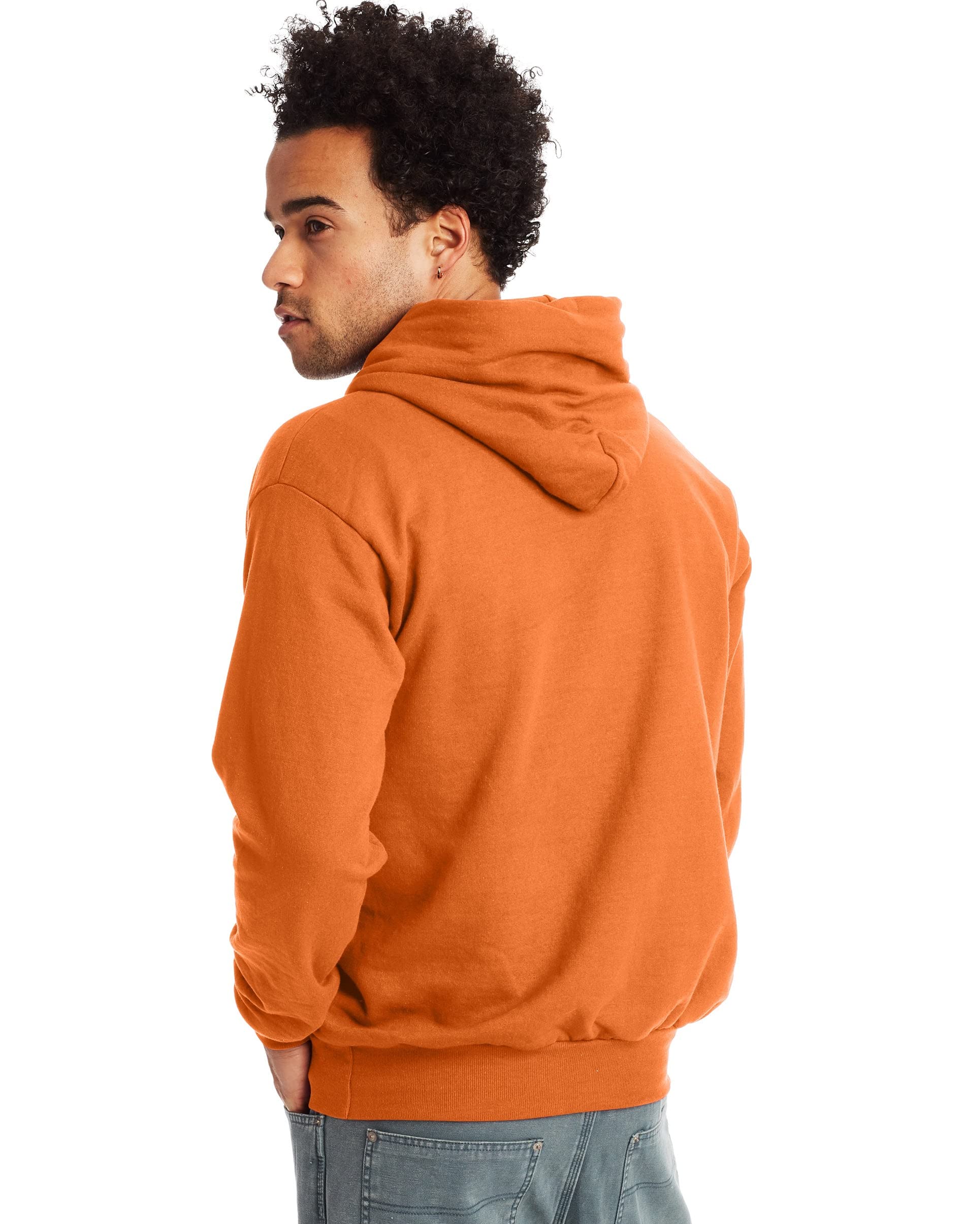 Hanes Men's Pullover EcoSmart Hooded Sweatshirt, safety green, Large