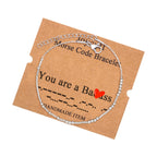 Morse Code Bracelets for Women You are Funny Inspirational Jewelry Christmas Birthday Gifts for Her Mom Daughter Sister Best Fri