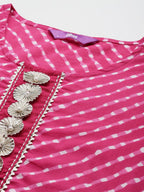 Libas WomenS Cotton Printed Straight Kurta (58123_Pink