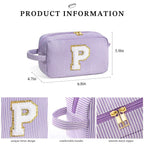 YOOLIFE Travel Makeup Bag - Personalized Monogram Initial Makeup Bags Cosmetic Toiletry Bag Pouch for Women, Mom, Her Best Frien