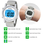 FIVE SENSES Atomic! Talking Watch - Sets Itself Senses Metal Easy-to-Read Talking Watch (Silver)