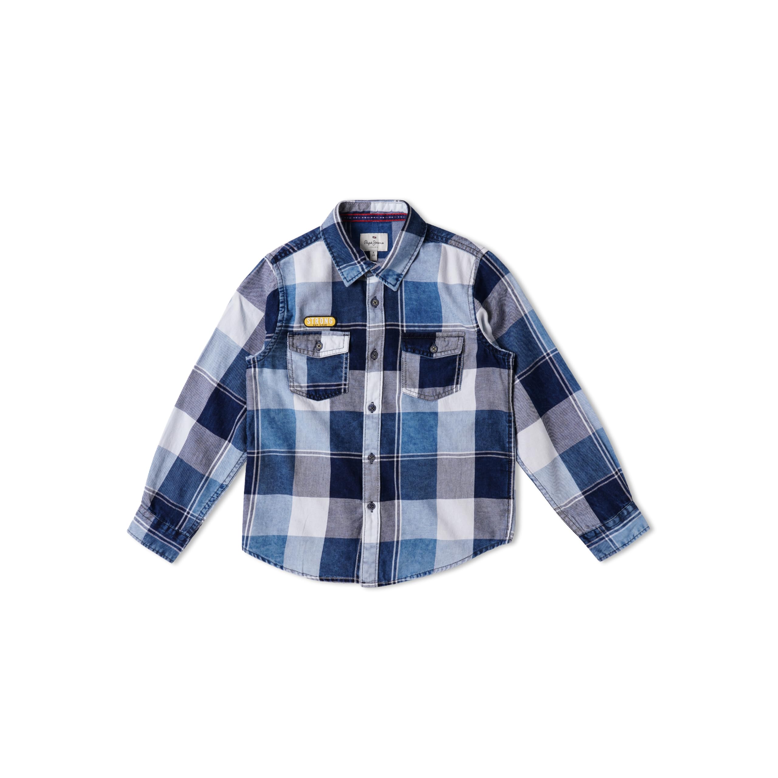 Pepe Jeans BoyS Checkered Regular Fit Shirt (Pb302386_Indigo Blue