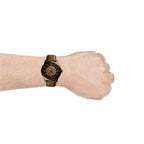 Fossil Men's Townsman Automatic Stainless Steel and Leather Three-Hand Skeleton Watch, Color: Black, Dark Brown (Model: ME3155)