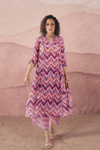 Toochki Dress For Women | Two Piece Dress For Women Long | Dress | Maxi Dress For Women | Dresses | Zig Zag Printed Dress | Cott