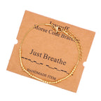 JoycuFF Just Breathe Morse Code Bracelets for Women Inspirational Birthday Mother's Day Christmas Gifts for Best Friend Mom Sist
